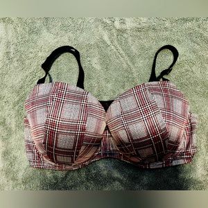 Victoria Secret Dream Angels Demi Lightly-lined Satin Grey/Pink Bra 38DD
